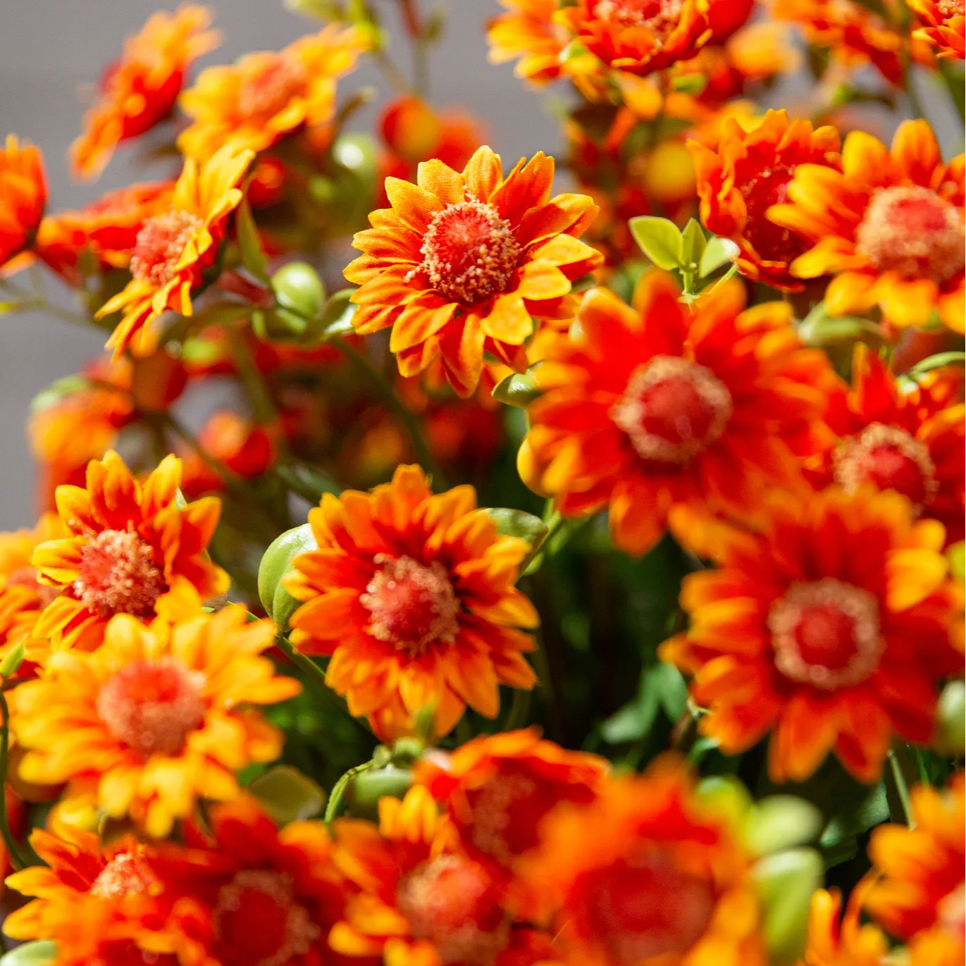 🏆 50K+ SOLD! 💥Last Day Each - Artificial Outdoor Sunset Mums Flowers -  Waterproof, Windproof