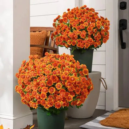 🏆 50K+ SOLD! 💥Last Day Each - Artificial Outdoor Sunset Mums Flowers -  Waterproof, Windproof